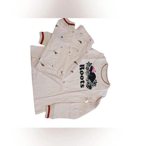 Roots Buddy Pajama Set Pink Top And  Bottoms Size Large - Picture 3 of 5
